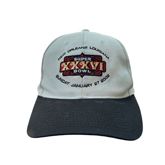 Vintage Super Bowl XXXVI 2002 Hat New England Patriots vs Rams NFL Cap - Picture 1 of 5